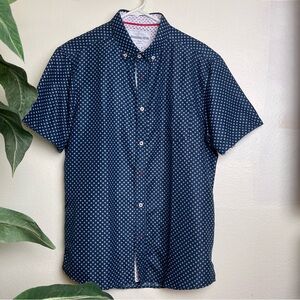 Classic Navy Polka Dot Button-Down Shirt